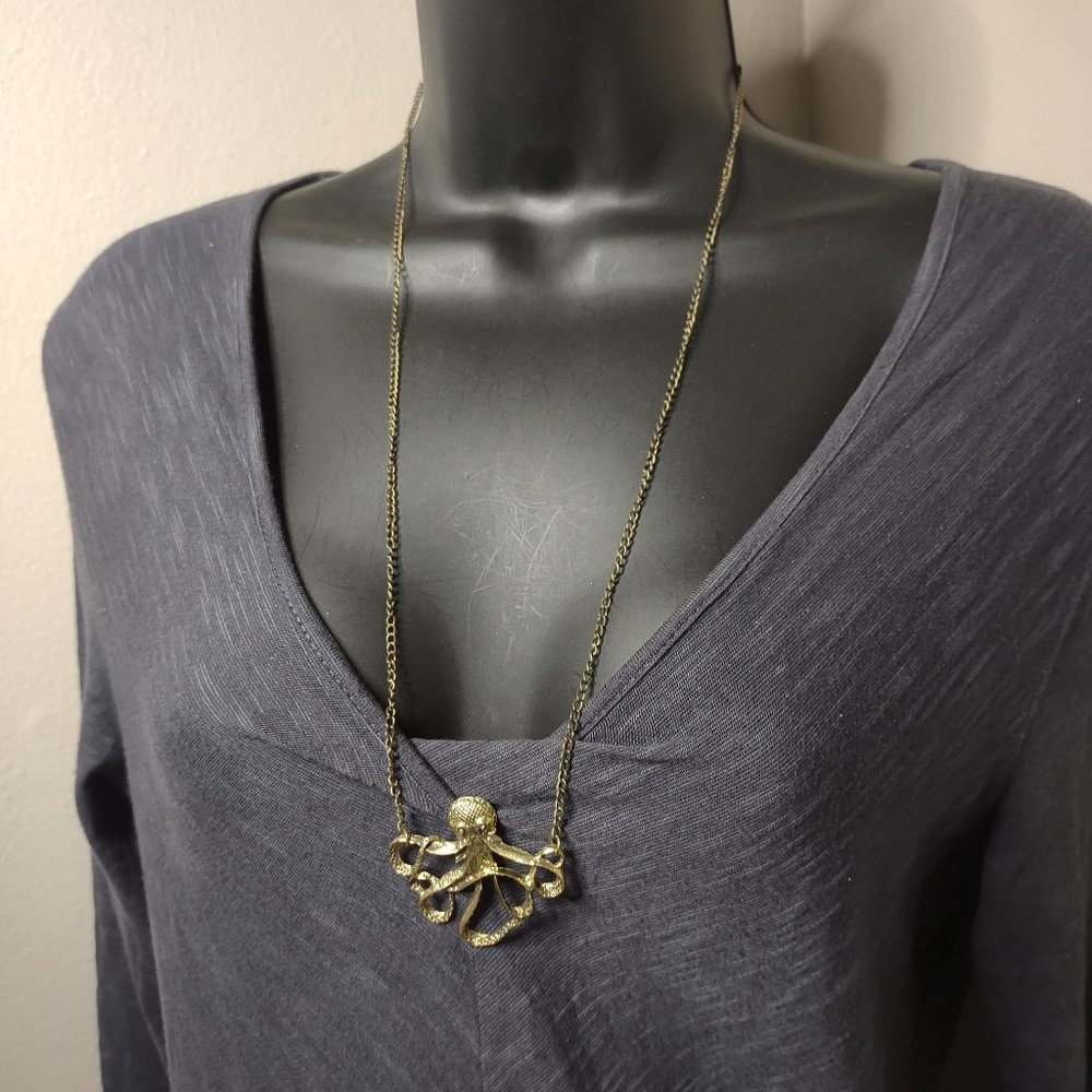 Gold Tone Octopus Necklace